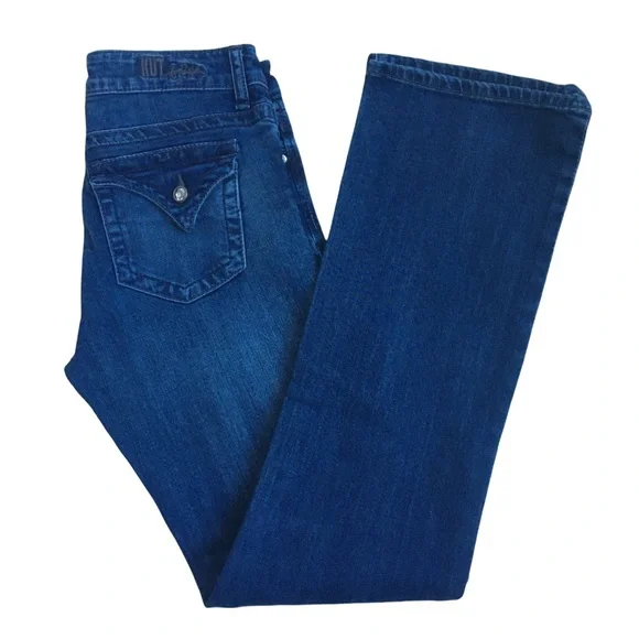 KUT From The Kloth Boot Cut Flap Pockets Dark Wash Blue Denim Jeans Size 6 - Picture 17 of 17